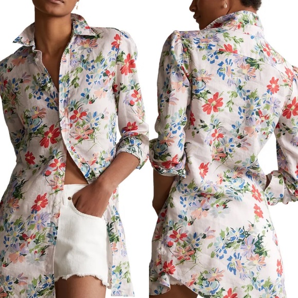 Polo ralph lauren floral linen tunic Clearance